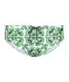 Dolce & Gabbana High-waisted Swimming Trunks In Green