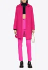 Dolce & Gabbana High-waisted Tailored Pants With Slits In Pink