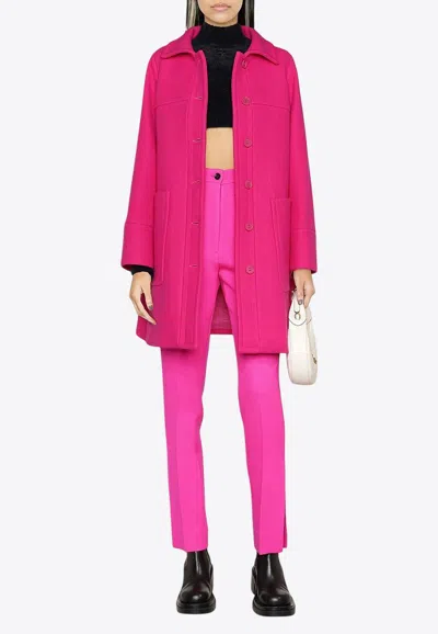 Dolce & Gabbana High-waisted Tailored Pants With Slits In Pink
