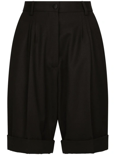 Dolce & Gabbana High-waist Tailored Shorts In Black