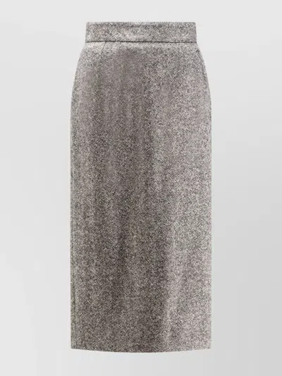 DOLCE & GABBANA HIGH-WAISTED TEXTURED MIDI PENCIL SKIRT