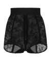 Dolce & Gabbana Lace High-waisted Panties With Elasticated Waistband In Black