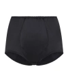 Dolce & Gabbana High-waisted Silk Blend Shorts With Elastic Waistband In Black