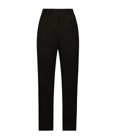 Dolce & Gabbana High-waisted Wool Cigarette Pants In Black