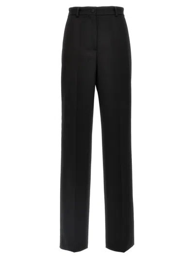 Dolce & Gabbana High-waisted Wool Gabardine Tuxedo Pants In Black