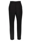 Dolce & Gabbana High-waisted Wool Gabardine Tuxedo Pants In Black
