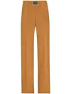 Dolce & Gabbana High-waisted Wool Trousers In Brown
