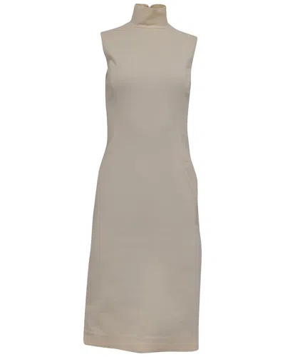 Dolce & Gabbana High-neck Midi Dress In Neutral