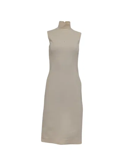 Pre-owned Dolce & Gabbana High-neck Sleeveless Dress In Neutral