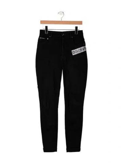 Pre-owned Dolce & Gabbana High-rise Skinny Leg Jeans In Black