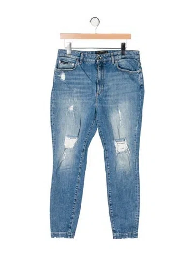 Pre-owned Dolce & Gabbana High-rise Skinny Leg Jeans In Blue