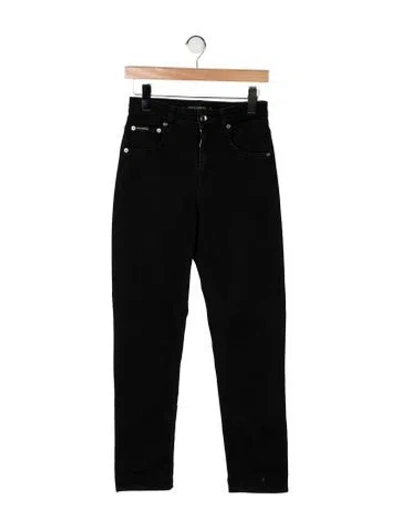 Pre-owned Dolce & Gabbana High-rise Straight Leg Jeans In Black