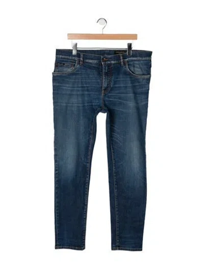 Pre-owned Dolce & Gabbana High-rise Straight Leg Jeans In Blue