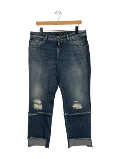 Pre-owned Dolce & Gabbana High-rise Straight Leg Jeans In Blue