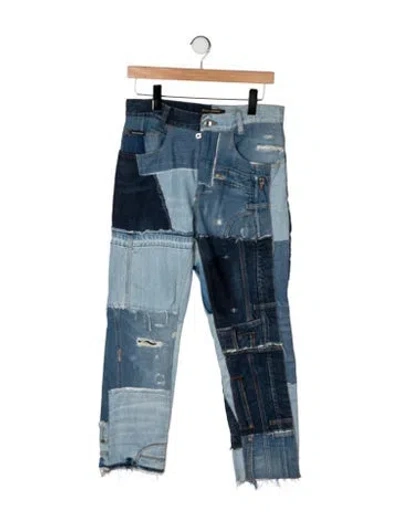 Pre-owned Dolce & Gabbana High-rise Straight Leg Jeans In Blue