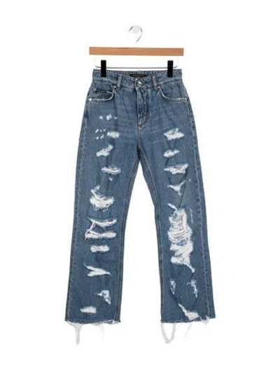 Pre-owned Dolce & Gabbana High-rise Straight Leg Jeans In Blue
