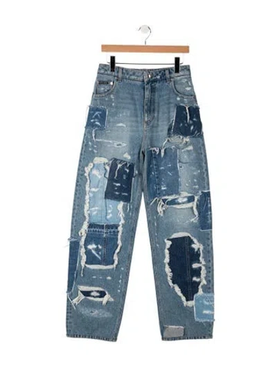 Pre-owned Dolce & Gabbana High-rise Straight Leg Jeans In Blue