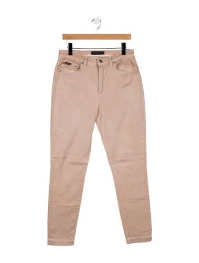 Pre-owned Dolce & Gabbana High-rise Straight Leg Jeans In Pink