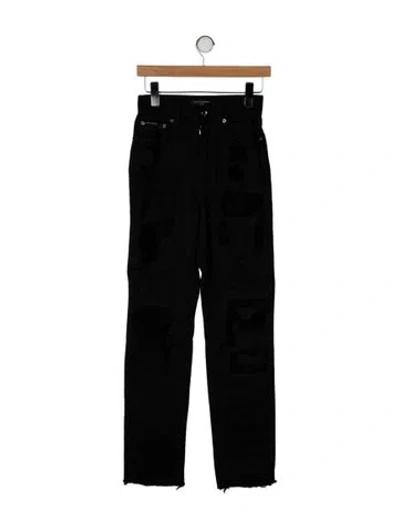 Pre-owned Dolce & Gabbana High-rise Straight Leg Jeans W/ Tags In Black