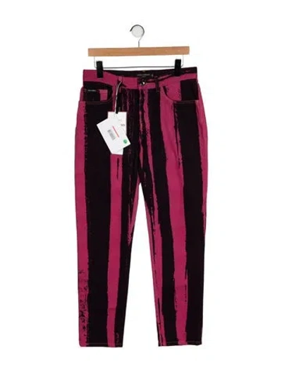 Pre-owned Dolce & Gabbana High-rise Straight Leg Jeans W/ Tags In Pink
