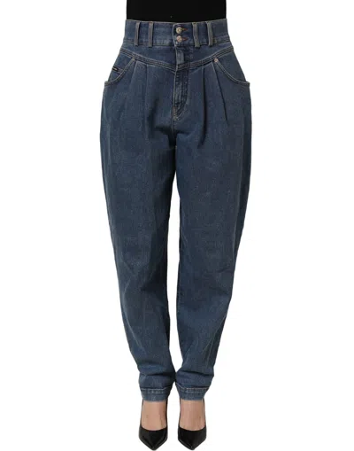Dolce & Gabbana High-rise Tapered Denim Jeans In Blue