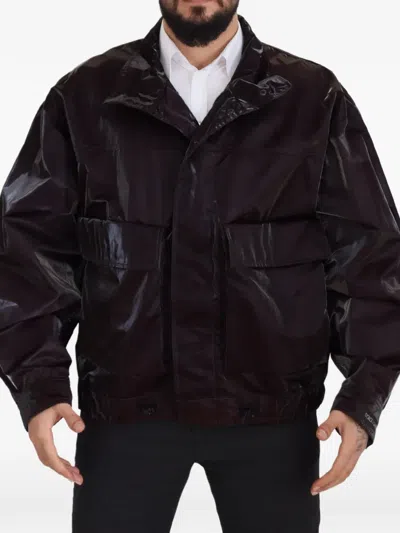 Dolce & Gabbana Nylon Collared Mens Coat Jacket In Black