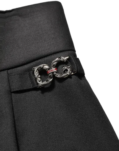 Dolce & Gabbana High-waist Wool Blend Trousers In Gray