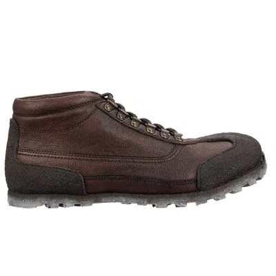 Pre-owned Dolce & Gabbana Hiking Style Deer Leather Boots Shoes Brown Black 03831