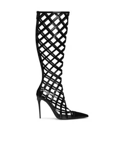Dolce & Gabbana Polished Calfskin Boots In Black
