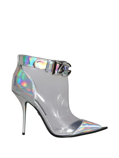 Dolce & Gabbana Holographic Dg Buckle Pumps In Gray