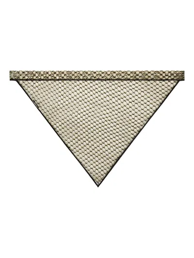 Dolce & Gabbana Honeycomb-patterned Trim Scarf In Neutral