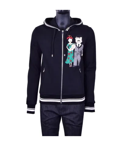 Dolce & Gabbana Hooded Casual Jacket In Black