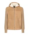 Dolce & Gabbana Sheepskin Jacket With Knit Inserts And Hood In Nude