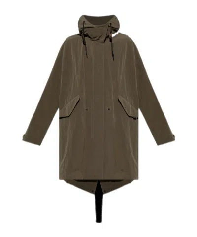 Dolce & Gabbana Hooded Coat In Brown