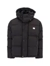 Dolce & Gabbana Ylon Twill Down Jacket With Logo Plate In Black