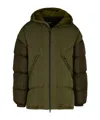 Dolce & Gabbana Quilted Cotton Blend Down Jacket In Green