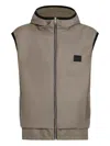 Dolce & Gabbana Wool Canvas Hooded Gilet In Brown