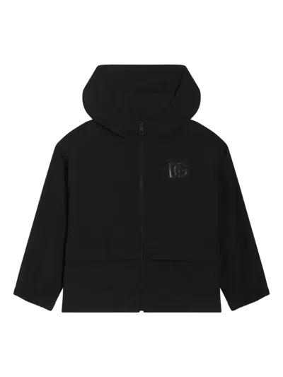 Dolce & Gabbana Kids' Hooded Jacket In Black