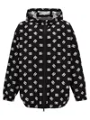 Dolce & Gabbana Quilted Nylon Jacket With Hood And Dg Logo Print In White/black