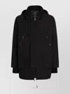 Dolce & Gabbana Hooded Jacket With Drawstring And Pockets In Black