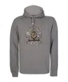 Dolce & Gabbana Hooded Long-sleeved Hoodie In Gray