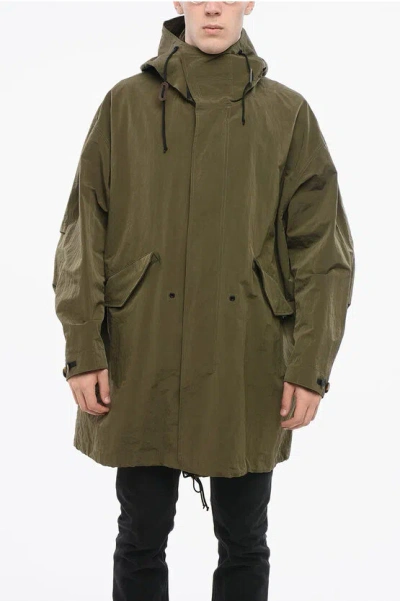 DOLCE & GABBANA HOODED NYON PARKA WITH HIDDEN CLOSURE