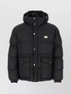 Dolce & Gabbana Puffy Black Coat With High Collar In Black