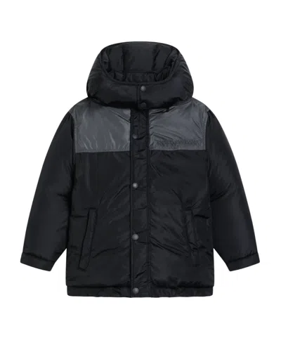 Dolce & Gabbana Kids' Hooded Panelled Jacket In Black