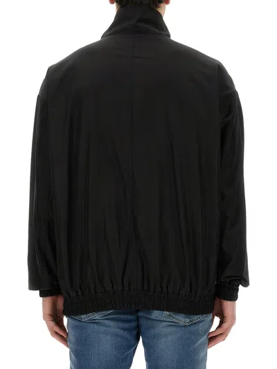 Dolce & Gabbana Hooded Polyester Jacket In Black