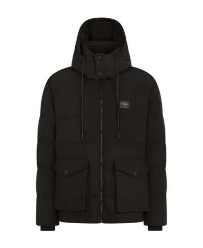 Dolce & Gabbana Hooded Puffer Coat In Black