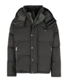 Dolce & Gabbana Padded High Collar Hooded Jacket With Zip Pockets In Black