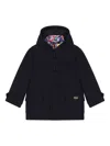 Dolce & Gabbana Hooded Single-breasted Coat In Blue