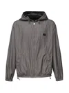 Dolce & Gabbana Hooded Sports Jacket In Grey