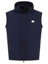 Dolce & Gabbana Sporty Vest With Zipper In Blue
